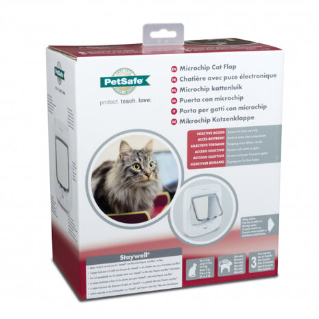 kattenluik PetPorte Microchip 17,5 cm wit