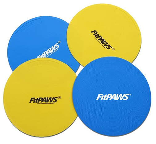 doelwitten 25 cm rubber geel/blauw 4 stuks