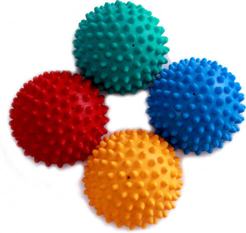 balansdisk Paw Pods 13 cm PVC rood/geel/blauw 5-delig