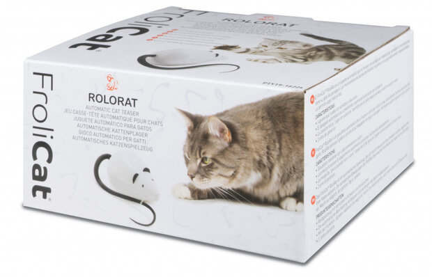 kattenspeelgoed Rolorat 25,5 x 14 cm wit/zwart