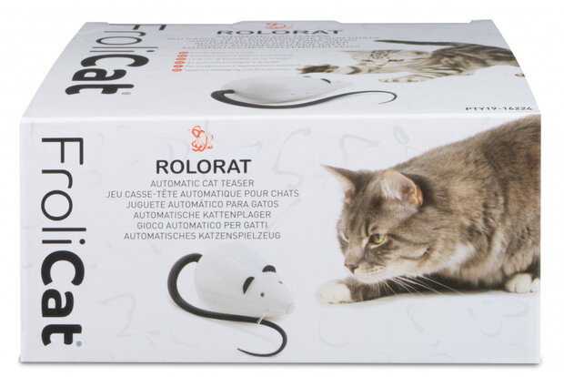kattenspeelgoed Rolorat 25,5 x 14 cm wit/zwart