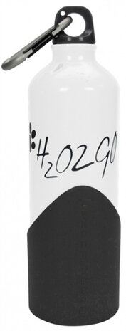 hondendrinkfles H2o2go 750 ml aluminium wit