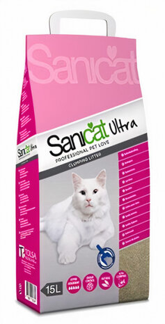 kattenbakvulling Sanicat Ultra 15 kg klei grijs