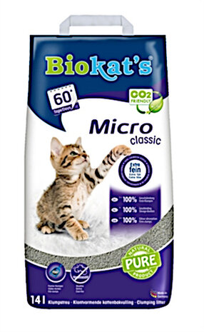 kattenbakvulling Micro Classic 14 liter klei grijs