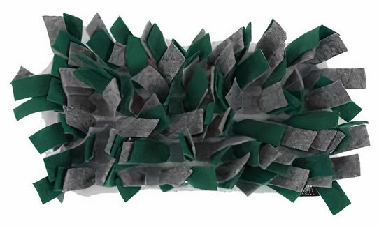 snuffelmat knaagdier 28 x 15 cm vilt groen/grijs