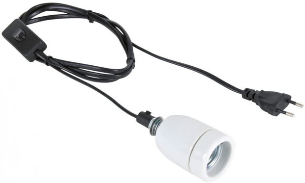 lampfitting met schakelaar 250W keramiek wit