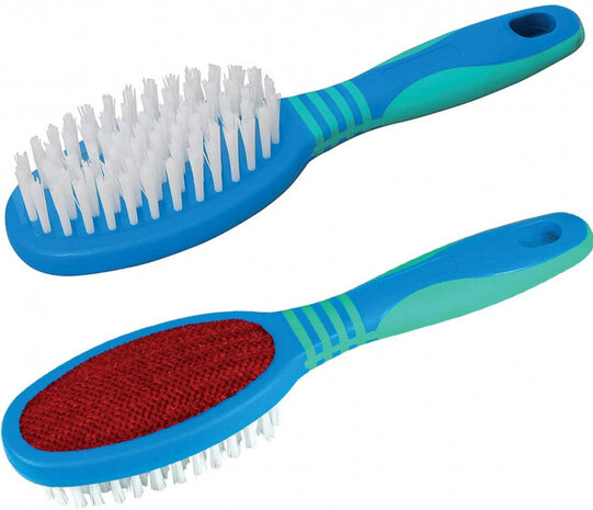 kattenborstel dubbelzijdig 31,6 cm nylon blauw