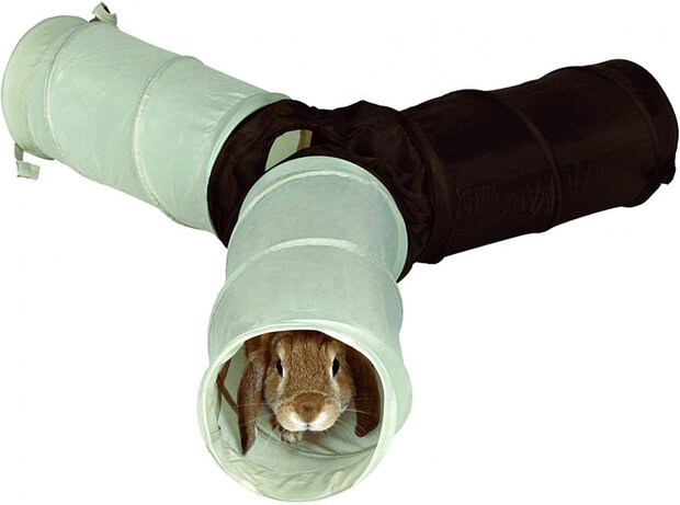 speeltunnel knaagdier 47 x 18 cm nylon wit/zwart