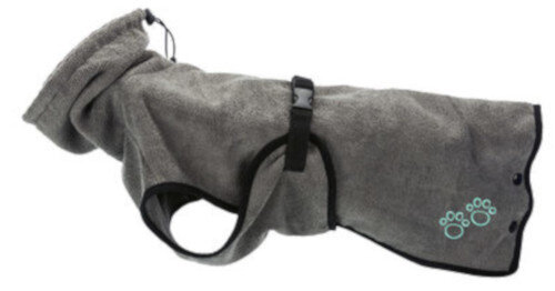 hondenbadjas 40 cm polykatoen grijs