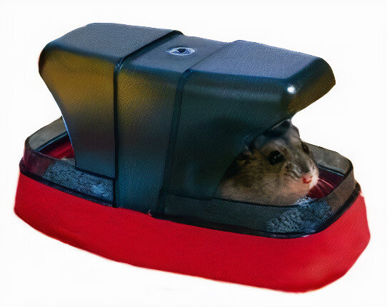 hamstertoilet 17 x 10 cm rood/zwart