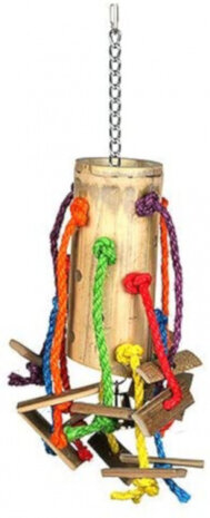 vogelspeelgoed 24 x 48 cm hout/bamboe/sisal/ma&iuml;s