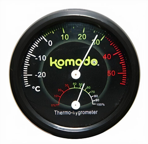 thermometer analoog reptielen 8 cm zwart