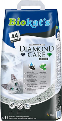 kattenbakvulling Diamond Care Care 8 L grijs plantaardig