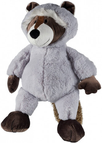 hondenknuffel Wasbeer 54 cm pluche grijs/bruin
