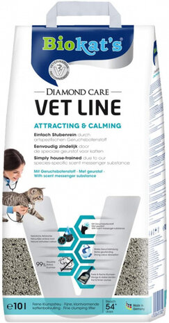 kattenbakvulling Diamond Care 10 L plantaardig grijs