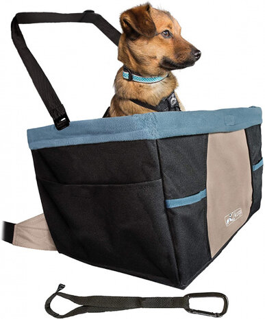 autostoel hond 40,6 x 30,5 cm polyester zwart/blauw
