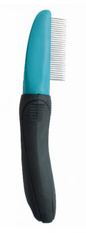 gewone kam 4 x 19,5 cm zwart/blauw