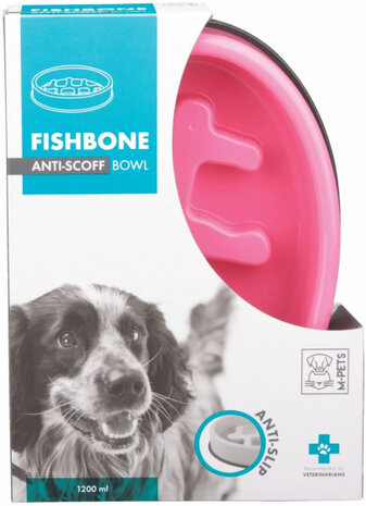 slowfeeder Fishbone 1200 ml 27,5 x 20 cm roze