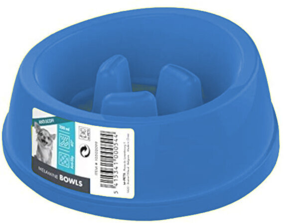 slowfeeder 1400 ml 26,5 x 10 cm blauw