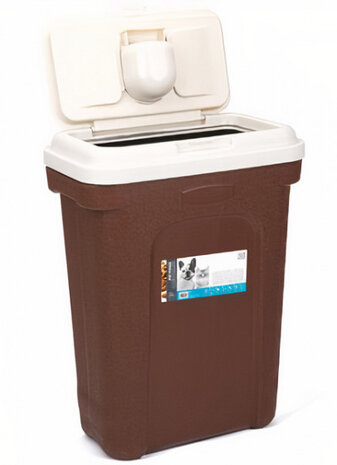 voedselopslag 70 cm 27 liter bruin/wit