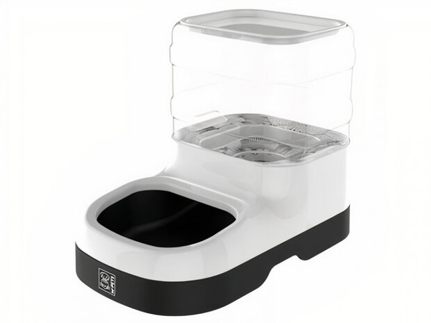 voerautomaat Nile 24 x 19 cm 1,5 liter wit/transparant