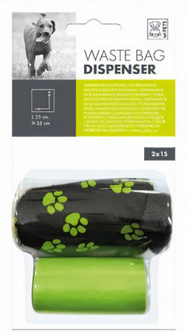 hondenpoepzakjesdispenser 23 x 35 cm groen 31-delig