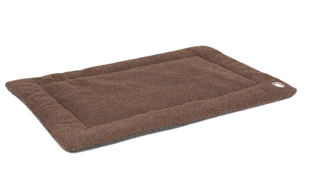 hondenmat Wool 74 x 52 cm lamswol/polyester bruin