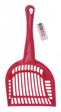 kattenbakschep 28 cm polypropeen rood