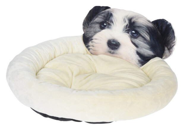 dierenkussen 60 x 50 cm polyester wit