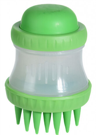 hondenborstel 5 x 15 cm rubber groen