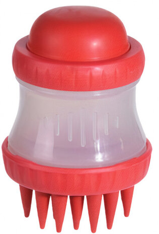 hondenborstel 5 x 15 cm rubber rood