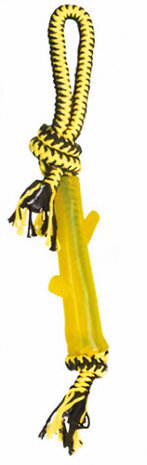 hondentrektouw Twist Stick 49 cm katoen/elastomeer geel