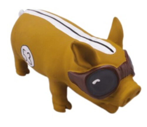 piepspeelgoed Gilmore Pig 20 x 8 x 10 cm latex bruin