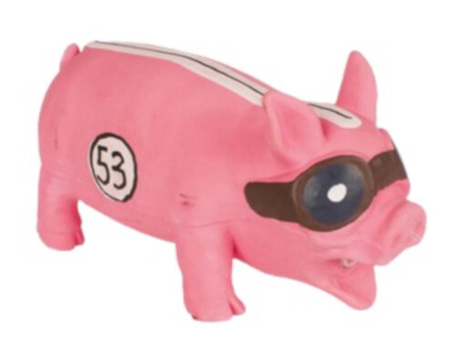 piepspeelgoed Gilmore Pig 20 x 8 x 10 cm latex roze