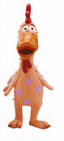 piepspeelgoed Kip Roxane 10 x 10 x 26 cm latex bruin