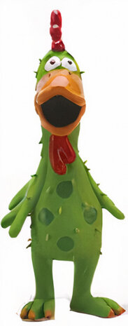 piepspeelgoed Kip Roxane 10 x 10 x 26 cm latex groen