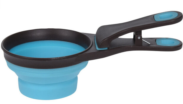 voerschep 473 ml siliconen blauw/zwart