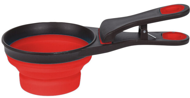 voerschep 473 ml siliconen rood/zwart