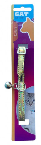 kattenhalsband hartjes 23-27 cm kunstleer goud