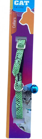 kattenhalsband 23-27 cm kunstleer groen