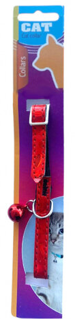 kattenhalsband hartjes 23-27 cm kunstleer rood