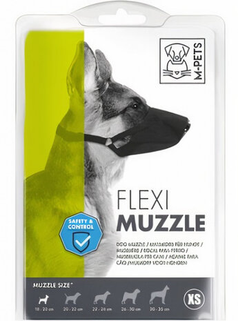 muilkorf hond 18-20 x 1,5 cm nylon zwart