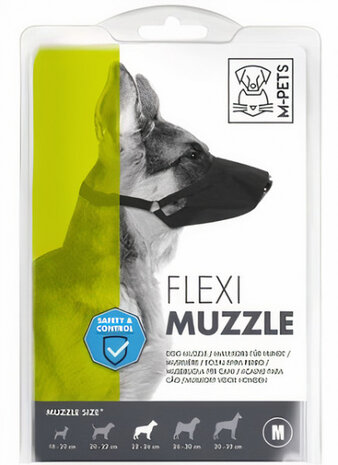 muilkorf hond 22-26 x 1,5 cm nylon zwart