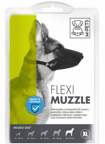 muilkorf hond 30-35 x 1,5 cm nylon zwart
