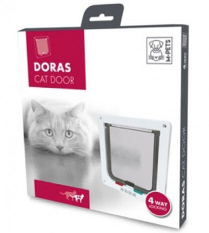 kattenluik 19,2 x 20 cm wit 4 sluitopties