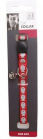 kattenhalsband reflectie 30 x 1,3 cm rood