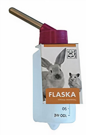 kooifles Flaska knaagdier 100 ml transparant/rood