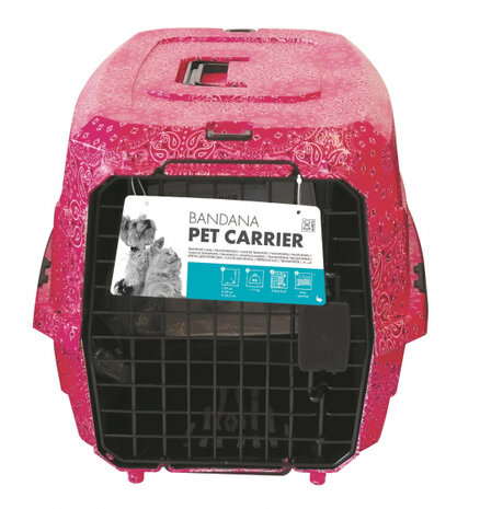vervoersboxen honden 58 x 40 x 26.5 cm roze/zwart