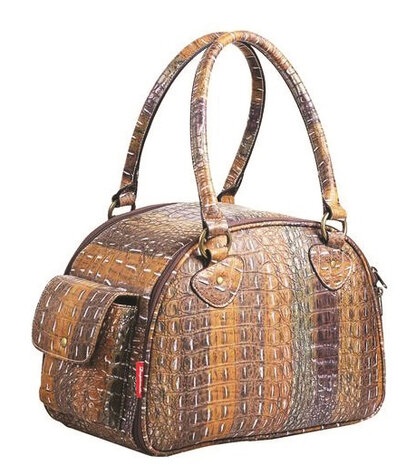 draagtas hond/kat 38 x 21 x 28 cm imitatieleer bruin