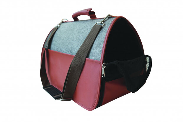 vervoerstas hond 49 x 28 x 29 cm polyester bruin/grijs